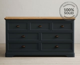 BRIDSTOW/ASHTON BLUE WIDE CHEST OF DRAWERS - RRP £719: LOCATION - C2
