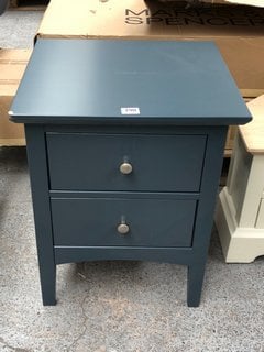 M&S HASTINGS 2 DRAWER BEDSIDE TABLE IN BLUE: LOCATION - C7