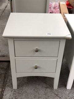 M&S HASTINGS 2 DRAWER BEDSIDE TABLE IN GREY: LOCATION - C7