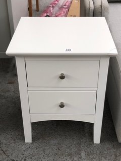 M&S HASTINGS 2 DRAWER BEDSIDE TABLE IN WHITE: LOCATION - C7