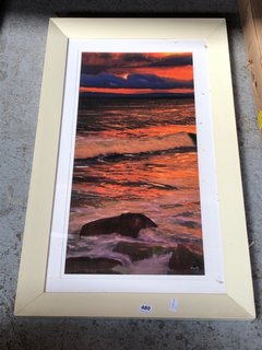 SUNSET IN THE COAST FRAMED WALL ART: LOCATION - CR2