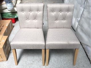 PAIR OF JOHN LEWIS AND PARTNERS UPHOLSTERED DINING CHAIR IN GREY: LOCATION - DR4