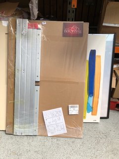 5 X ASSORTED PICTURES/DOARDS TO INCLUDE VIZ-PRO DOUBLE SIDED WHITE BOARD WITH STAND: LOCATION - HR11