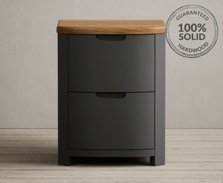 BRADWELL/BRAHMS CHARCOAL 2 DRAWER BEDSIDE CHEST - RRP £259: LOCATION - C4