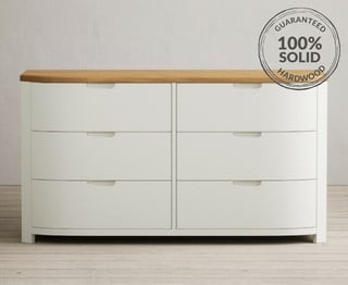 BRADWELL/BRAHMS SIGNAL WHITE 6 DRAWER WIDE CHEST OF DRAWERS - RRP £759: LOCATION - C4