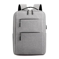 QUANTITY OF ASSORTED ITEMS TO INCLUDE BACKPACK FOR LAPTOPS, TRAVEL BAG, 15.6 INCH ERGONOMIC DESIGN WITH USB CHARGING PORT (GREY): LOCATION - A