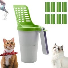 9 X CAT LITTER SCOOP WITH LARGE CAPACITY CAT LITTER BOX, DETACHABLE DEEP CAT LITTER SHOVEL WITH 120 COUNT REFILL BAGS LARGE CAPACITY PORTABLE LITTER SHOVEL - TOTAL RRP £127: LOCATION - A