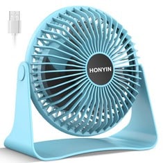 14 X HONYIN USB DESK FAN, MINI TABLE FAN WITH STRONG AIRFLOW, PORTABLE QUIET 3 SPEEDS WIND SMALL PERSONAL FAN, 360°ROTATABLE HEAD FOR BEDROOM HOME OFFICE DESKTOP - TOTAL RRP £151: LOCATION - B