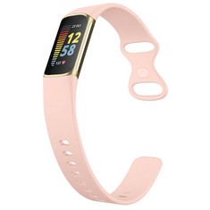 QUANTITY OF ASSORTED ITEMS TO INCLUDE TO FIT STRAP COMPATIBLE FOR FITBIT CHARGE 6 /CHARGE 5 STRAP FOR WOMEN, SOFT SILICONE REPLACEMENT STRAP WRISTBAND WATCHBAND (PINK,LARGE): LOCATION - B