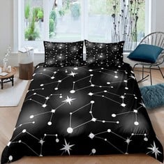 QUANTITY OF ASSORTED ITEMS TO INCLUDE KIDS GALAXY CONSTELLATION DUVET COVER OUTER SPACE THEMED COMFORTER COVER BLACK WHITE STARRY SKY BEDDING SET FOR KIDS ADULTS MILKY WAY BEDSPREAD COVER ROOM DECOR