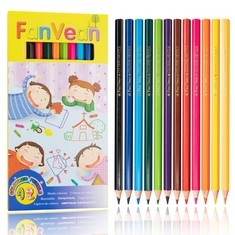 34 X FANFAN COLOURING PENCILS FOR KIDS AND ADULTS: 12 ASSORTED COLOURS COLOURED PENCIL CRAYONS FOR CHILDREN - TOTAL RRP £113: LOCATION - C