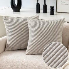 QUANTITY OF ASSORTED ITEMS TO INCLUDE MIULEE SET OF 2 CUSHION COVERS DIAGONAL STRIPED CORDUROY THROW PILLOW COVERS DECORATIVE PILLOWS PILLOWCASES DECORATION FOR SOFA COUCH LIVING ROOM 40X40 CM 16X16