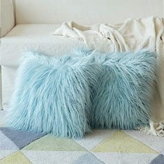QUANTITY OF ASSORTED ITEMS TO INCLUDE MIULEE PACK OF 2 FAUX FUR THROW CUSHION COVERS FLUFFY SUPER SOFT DECORATIVE SQUARE PILLOW COVERS PLUSH CUSHION CASE FAUX FUR PILLOWCASE FOR LIVINGROOM SOFA BEDRO