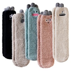 QUANTITY OF ASSORTED ITEMS TO INCLUDE WOMENS FLUFFY SOCKS SLIPPER WINTER WARM FUZZY SOFT COMFY PLUSH THERMA COZY CABIN CASUAL SOCKS (6 PAIRS ROSE RED): LOCATION - C