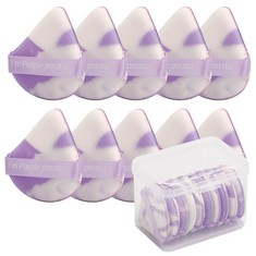 49 X ARQUMI POWDER PUFF, 10PCS MAKEUP PUFF TRIANGLE POWDER PUFF FOR LOOSE POWDER REUSABLE BODY COSMETIC FOUNDATION SPONGE WITH STORAGE CASE SOFT POWDER PUFFS FOR WET DRY MAKEUP PUFF MIXING-PURPLE - T