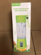 QUANTITY OF ASSORTED ITEMS TO INCLUDE PORTABLE AND RECHARGEABLE BATTERY JUICER BLENDER : LOCATION - D