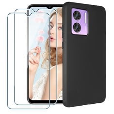 QUANTITY OF ASSORTED ITEMS TO INCLUDE XIANGYUN COMPATIBLE WITH DOOGEE N50 CASE WITH , 1 X SOFT BLACK CASE + 2 X TEMPERED GLASS SCREEN PROTECTOR , SLIM TPU SHOCKPROOF BUMPER PHONE PROTECTION COVER, 6.