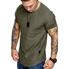 QUANTITY OF ASSORTED ITEMS TO INCLUDE MEN'S T-SHIRTS COTTON GYM T SHIRTS TEE SLIM MUSCLE FIT SHIRT TOP PLAIN SKY BLUE T SHIRT 2XL: LOCATION - D