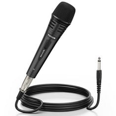 12 X TONOR DYNAMIC KARAOKE MICROPHONE FOR SINGING WITH 16.4FT/ 5M XLR CABLE, METAL HANDHELD MIC COMPATIBLE WITH KARAOKE MACHINE/SPEAKER/AMP/MIXER FOR KARAOKE SINGING, SPEECH, WEDDING AND OUTDOOR ACTI