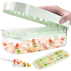 QUANTITY OF ASSORTED ITEMS TO INCLUDE VIBBANG ICE CUBE MOLD WITH LID, FOOD-GRADE SILICONE ICE CUBE MOULDS, EASY PRESS TO RELEASE ICE, 21 MINI ROUND CUBE TRAYS AND STORAGE BIN BOX SCOOP FOR FREEZER CH