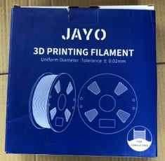 QUANTITY OF ASSORTED ITEMS TO INCLUDE JAYO PLA+ FILAMENT 1.75MM, PLA PLUS 3D PRINTER FILAMENT 1.1KG SPOOLS, NEATLY WOUND FILAMENT, DIMENSIONAL ACCURACY +/- 0.02, TOUGHNESS PLA+ BLUE GREY: LOCATION -
