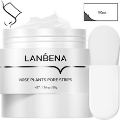 17 X LANBENA BLACKHEAD STRIPS (50 GRAM), 100 PIECES NOSE PORE STRIPS, NOTE: CREAM GOES DRY OUT/GUNK BELOW 25 DEGREES, PLACE BOTTLE IN BOILING WATER TO SOFTEN - TOTAL RRP £196: LOCATION - F
