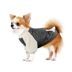 10 X NAMSAN DOG JUMPER FOR SMALL DOGS, WINTER DOG JUMPER WITH POCKET DESIGN, WARM FLEECE DOG JUMPER FOR SMALL DOGS/PUPPIES, GREY, XXL - TOTAL RRP £125: LOCATION - A