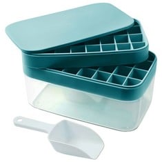 14 X UPDATED SILICONE ICE CUBE TRAYS WITH LID AND STORAGE BIN, EASY-RELEASE 2 * 32 SMALL NUGGET ICE TRAY WITH SPILL-PROOF COVER BUCKET,ICE MOLDS MAKER FOR COCKTAILS & WHISKY, CONTAINER, SCOOP, BPA FR