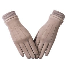 24 X KEBESU WOMENS WINTER SUEDE GLOVES WITH SENSITIVE TOUCH SCREEN TEXTING FINGER WOOL LINED WARM OUTDOOR WINDPROOF CYCLING GLOVES - TOTAL RRP £353: LOCATION - A