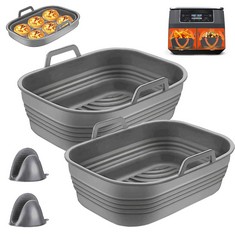 QUANTITY OF ASSORTED ITEMS TO INCLUDE SILICONE AIR FRYER LINER, FOLDABLE 4PCS AIR FRYER LINERS & OVEN MITTS, 8.46INCH REUSABLE 9L-9.5L NINJA DUAL AIR FRYER POTS, ACCESSORIES FOR NINJA AF400UK & TOWER