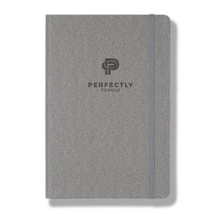 22 X PERFECTLY PENNED DOTTED NOTEBOOK A5 / JOURNAL/WRITING PAD | VEGAN LEATHER HARDBACK COVER | EXTRA THICK 255, DOT GRID, 120 GSM PREMIUM PAGES | 21 X 14 CM | LUXURY CARD GIFT BOX | GREY - TOTAL RRP