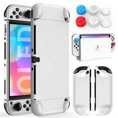15 X MOOROER SWITCH OLED CASE FOR NINTENDO SWITCH OLED DOCKABLE PC COVER PROTECTOR CASE COVER FOR NINTENDO SWITCH OLED ACCESSORIES WITH THUMB STICK CAPS FOR NINTENDO SWITCH OLED GRIPS - TOTAL RRP £16