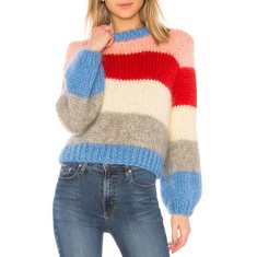 QUANTITY OF ASSORTED ITEMS TO INCLUDE ZAFUL WOMEN'S SWEATER COLORBLOCK RAINBOW STRIPE CREW NECK LONG PULLOVER FOR GIFTING STUDENTS(L): LOCATION - G