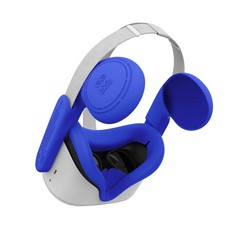 12 X AMVR VR SILICONE FACE COVER & EAR MUFFS FOR QUEST 2 HEADSET, SWEATPROOF WATERPROOF ANTI-DIRTY REPLACEMENT FACIAL CUSHION AND ENHANCE HEADSET SOUND HEADPHONE EXTENSION COVER (BLUE) - TOTAL RRP £1