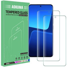 27 X AOKUMA TEMPERED GLASS FOR XIAOMI 13 SCREEN PROTECTOR, [2 PACK] PREMIUM QUALITY GUARD FILM, CASE FRIENDLY, SHATTERPROOF, SHOCKPROOF, SCRATCH PROOF OIL PROOF,SCREEN PROTECTOR FOR XIAOMI 13 - TOTAL