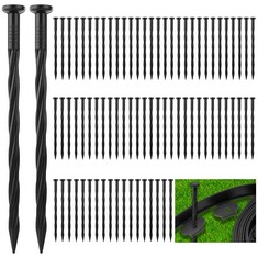 6 X ELECLAND 160 PIECES PLASTIC EDGING SPIKES, 8 INCH PLASTIC LANDSCAPE ANCHORING SPIKES DESIGNED FOR USE WITH PAVER EDGING, WEED BARRIERS, ARTIFICIAL TURF - TOTAL RRP £154: LOCATION - A RACK