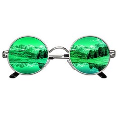 20 X CGID E01 SMALL RETRO VINTAGE STYLE LENNON INSPIRED ROUND METAL CIRCLE POLARIZED SUNGLASSES FOR WOMEN AND MEN - TOTAL RRP £243: LOCATION - A RACK
