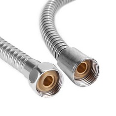 31 X REPLACEMENT CHROME ANTI KINK 1.5M SHOWER HOSE, STAINLESS STEEL, EPDM TUBE, CHROME COATING, BRASS CONNECTIONS, RUBBER WASHERS - TOTAL RRP £103: LOCATION - A RACK