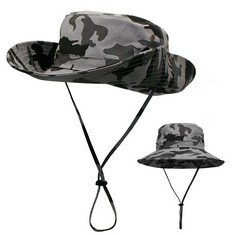 8 X OUTFLY CAMOUFLAGE SUN HAT UV PROTECTION WIDE BRIM SUMMER HAT BUCKET HAT HIKING HAT SAFARI HAT BREATHABLE WITH ADJUSTABLE CHIN STRAP … - TOTAL RRP £110: LOCATION - B RACK