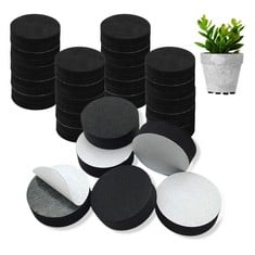 32 X MIVAN 40 PIECES INVISIBLE PLANT POT FEET, NON-SLIP GARDEN INVISIBLE EVA FOAM FLOWER POT MAT ROUND BLACK FLOWER POT RISERS, SELF ADHESIVE LIFTER PADS FOR INDOOR AND OUTDOOR PLANTS, FURNITURE (ROU
