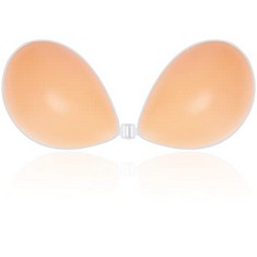10 X NIIDOR ADHESIVE BRA STRAPLESS STICKY INVISIBLE PUSH UP SILICONE BRA NIPPLE COVERS FOR BACKLESS DRESS ORANGE - TOTAL RRP £117: LOCATION - C RACK