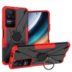 24 X LIUSHAN CASE FOR XIAOMI POCO F4 CASE?REDMI K40S CASE,MILITARY GRADE HEAVY DUTY ARMOR SHOCKPROOF PROTECTION PHONE COVER WITH ROTATE HAND RING KICKSTAND FOR XIAOMI POCO F4 /REDMI K40S PHONE,RED -