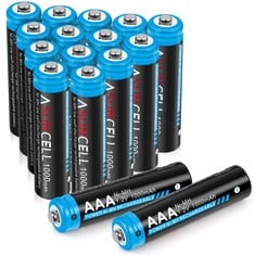 20 X AAA BATTERIES RECHARGEABLE 16 PACK, ASUNCELL 1.2V 1000MAH HIGH CAPACITY NIMH BATTERY LOW SELF-DISCHARGE RECHARGEABLE AAA BATTERIES FOR CORDLESS PHONES - TOTAL RRP £203: LOCATION - C RACK