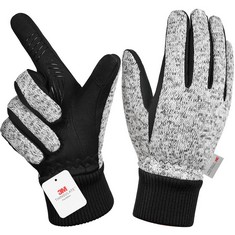13 X WINTER GLOVES FOR MEN WOMEN,-10°F 3M THINSULATE THERMAL GLOVES COLDPROOF TOUCHSCREEN WARM GLOVES,ANTI-SLIP ROAD BIKE CYCLING GLOVES FOR SKIING CYCLING RUNNING HIKING DRIVING-HEMP GREY-XXL - TOTA