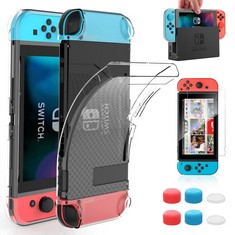 10 X HEYSTOP CASE COMPATIBLE WITH NINTENDO SWITCH DOCKABLE, PROTECTIVE CASE COVER COMPATIBLE WITH NINTENDO SWITCH AND JOY-CON CONTROLLER WITH SWITCH TEMPERED GLASS SCREEN PROTECTOR AND THUMB STICK CA