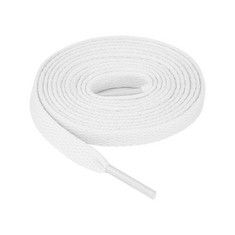50 X FOHOLA 1 PAIR FLAT TRAINERS SHOELACES 8MM WIDE SHOE LACE FOR TRAINERS, BOOT LACES, REPLACEMENT SHOE LACES FOR MEN, WOMEN KIDS (WHITE, 55" (140CM)) - TOTAL RRP £125: LOCATION - A RACK