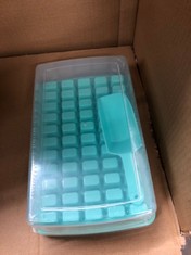 QUANTITY OF ASSORTED ITEMS TO INCLUDE ICE CUBE TRAY WITH LID AND BIN FOR FREEZER, EASY RELEASE 55 NUGGET ICE TRAY WITH COVER, STORAGE CONTAINER, SCOOP. PERFECT SMALL ICE CUBE MAKER TRAY & MOLD. FLEXI