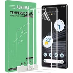 50 X AOKUMA [2 PACK GOOGLE PIXEL 7 PRO SOFT TPU SCREEN PROTECTOR,FLEXIBLE TPU FILM [NOT GLASS], SCRATCHPROOF, BUBBLE FREE,CASE FRIENDLY, HD CLEAR, EASY INSTALLATION - TOTAL RRP £232: LOCATION - D RAC