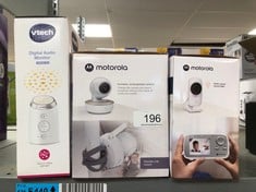 QUANTITY OF ITEMS TO INCLUDE MOTOROLA NURSERY VM 855 CONNECTED WIFI VIDEO BABY MONITOR - WITH MOTOROLA NURSERY APP AND 5-INCH PARENT UNIT - NIGHT VISION, TEMPERATURE AND TWO-WAY TALK: LOCATION - E