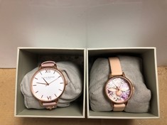 QUANTITY OF ITEMS TO INCLUDE OLIVIA BURTON ANALOGUE QUARTZ WATCH FOR WOMEN WITH PINK VEGAN LEATHER STRAP - OB16ES15: LOCATION - F